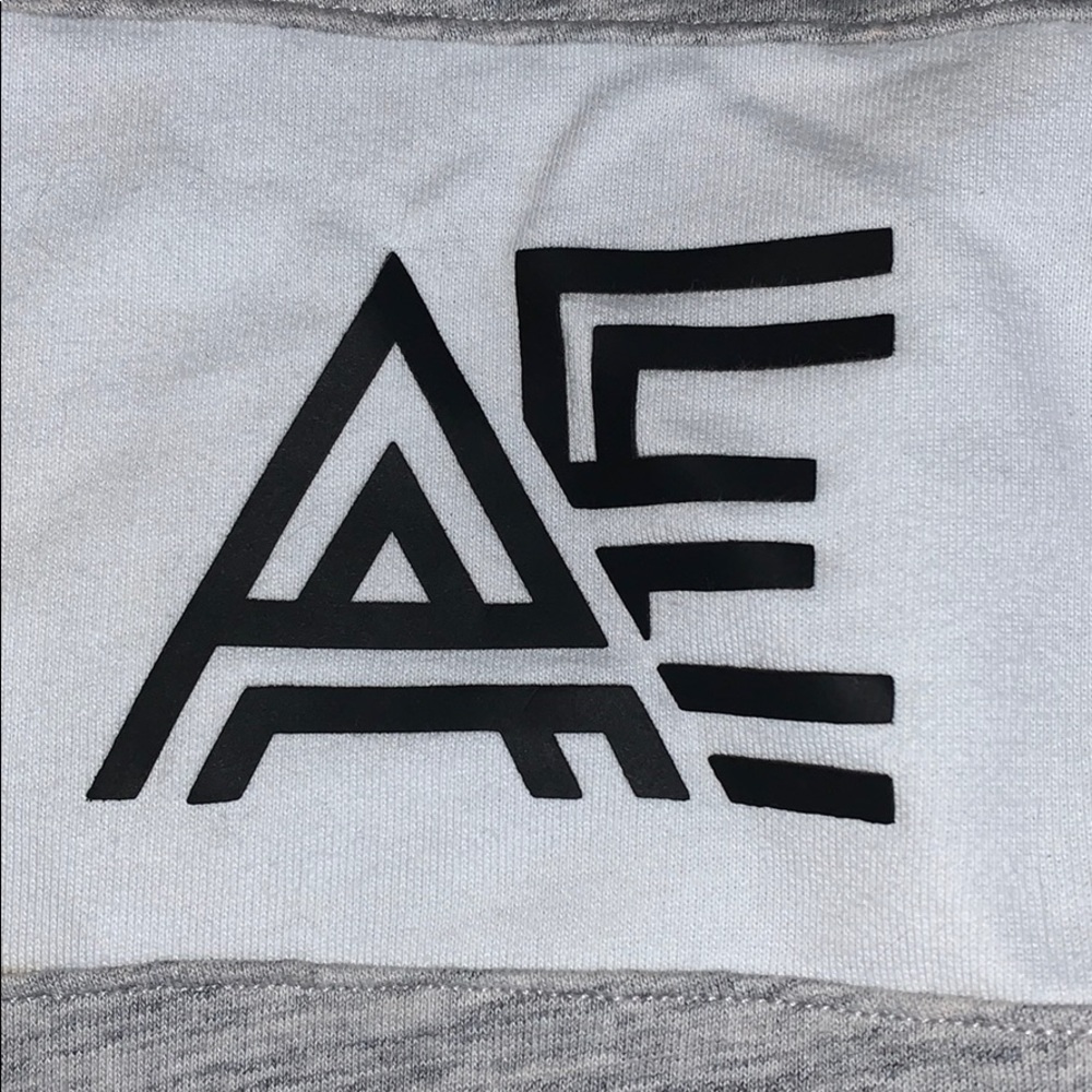 AMERICAN EAGLE HOODIE GRAY WHITE NAVY BLUE - Picture 2 of 4